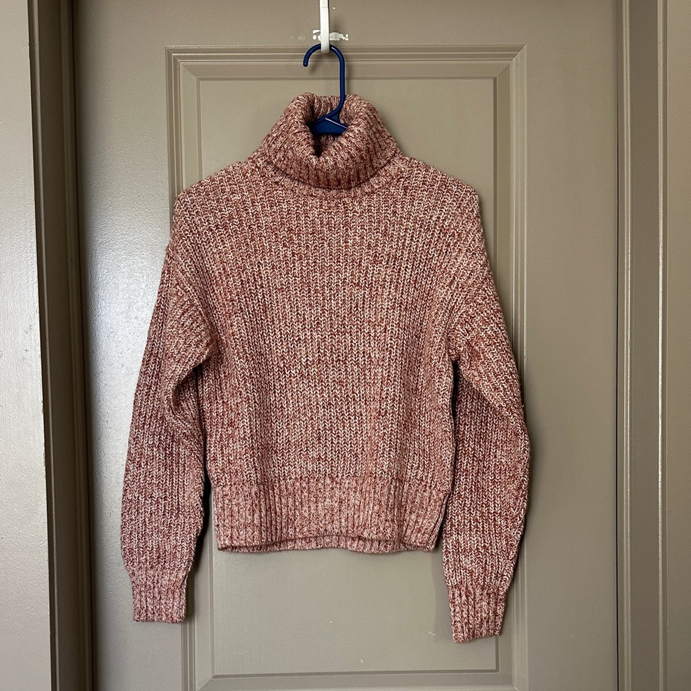 Elegant Rose Turtleneck Sweater